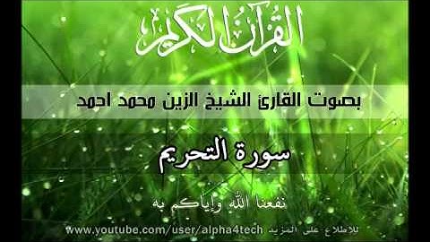 الشيخ الزين محمد احمد - سورة التحريم Quran 66 At-Tahrim Alzain Mohamed