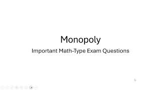 Monopoly Important Math-Based Exam Questions