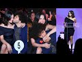 Selena Gomez gets a kiss from her love Benny Blanco and were photographed inside the venue