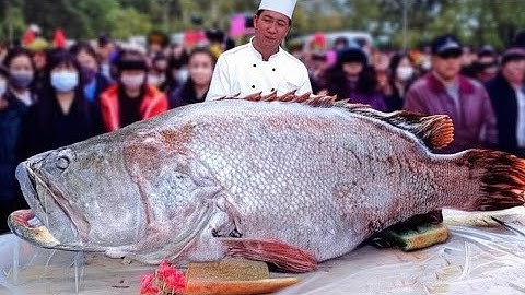  Grouper Fish Cutting Fantastic Skills 60KG/ $700 Grouper Fish Cutting Grouper fish fillting 