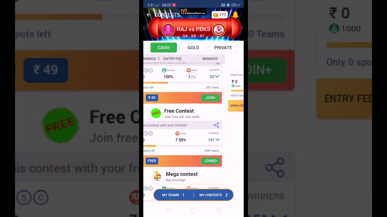 Free Entry Fantasy apps