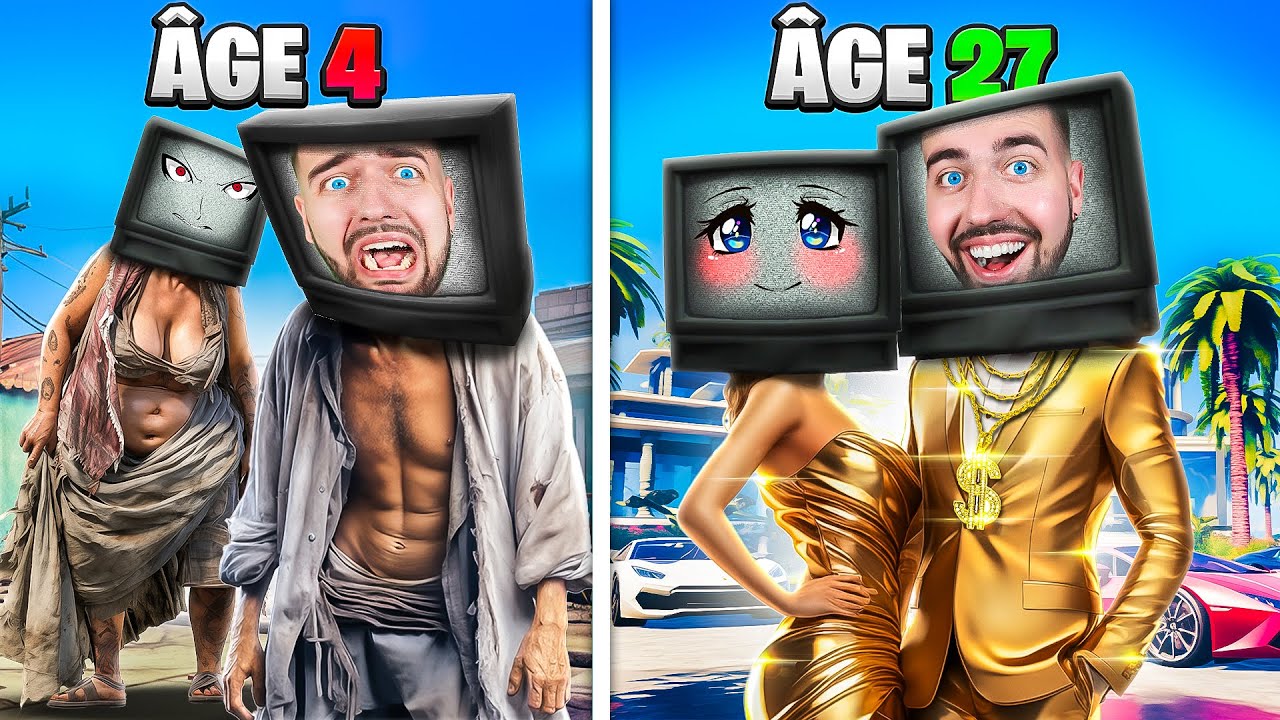 SURVIVRE 99 ANS EN COUPLE AVEC TV WOMAN ! TV MAN & TV WOMAN DEVIENNENT RICHE sur GTA RP !