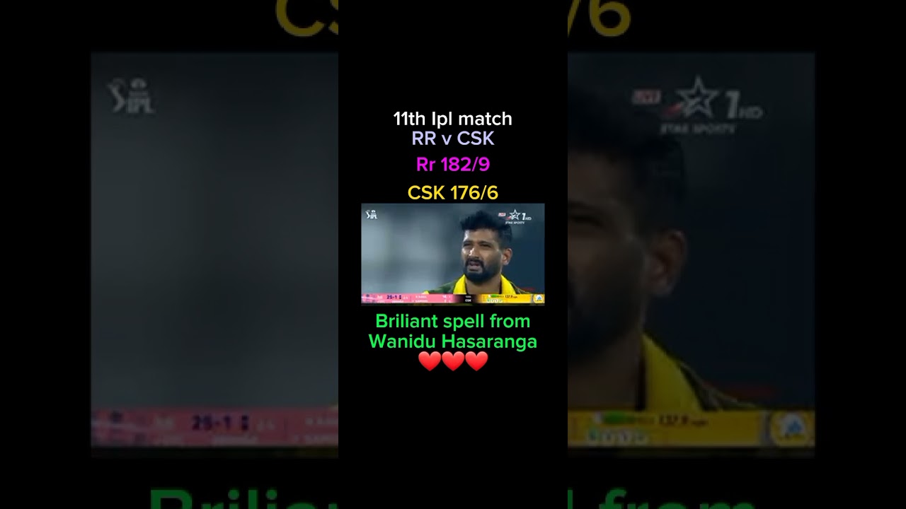 Briliant spell from Wanidu Hasaranga❤❤.Csk v Rr👍