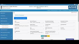 AISHE Web DCF Tutorial Part-3 (Departments & Course)
