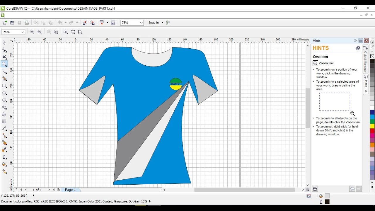 DESAIN KAOS DI COREL DRAW X5 Full Sampai Selesai YouTube