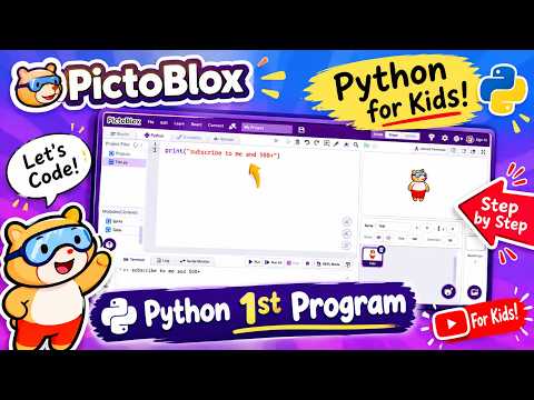 1. Python first program for kids in PictoBlox