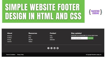 How to Create a Simple Website Footer in HTML and CSS | Footer design