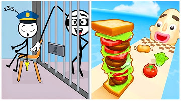 SatisfyingMobileGames vs Theif Puzzle vs Sandwich Runner - All Levels Gameplay ASMR Bast Android,iOS
