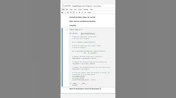 Mean, Variance, and Standard Deviation – Detailed Version #Python #HackerRank #NumPy #Statistics