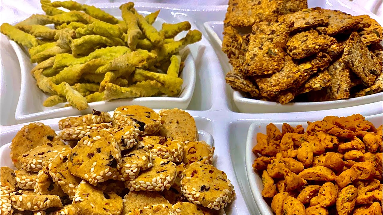 Crackers salés أربعة أشكال مختلفة ديال المقرمشات المالحة لذيذة و مداقات  فريدة
