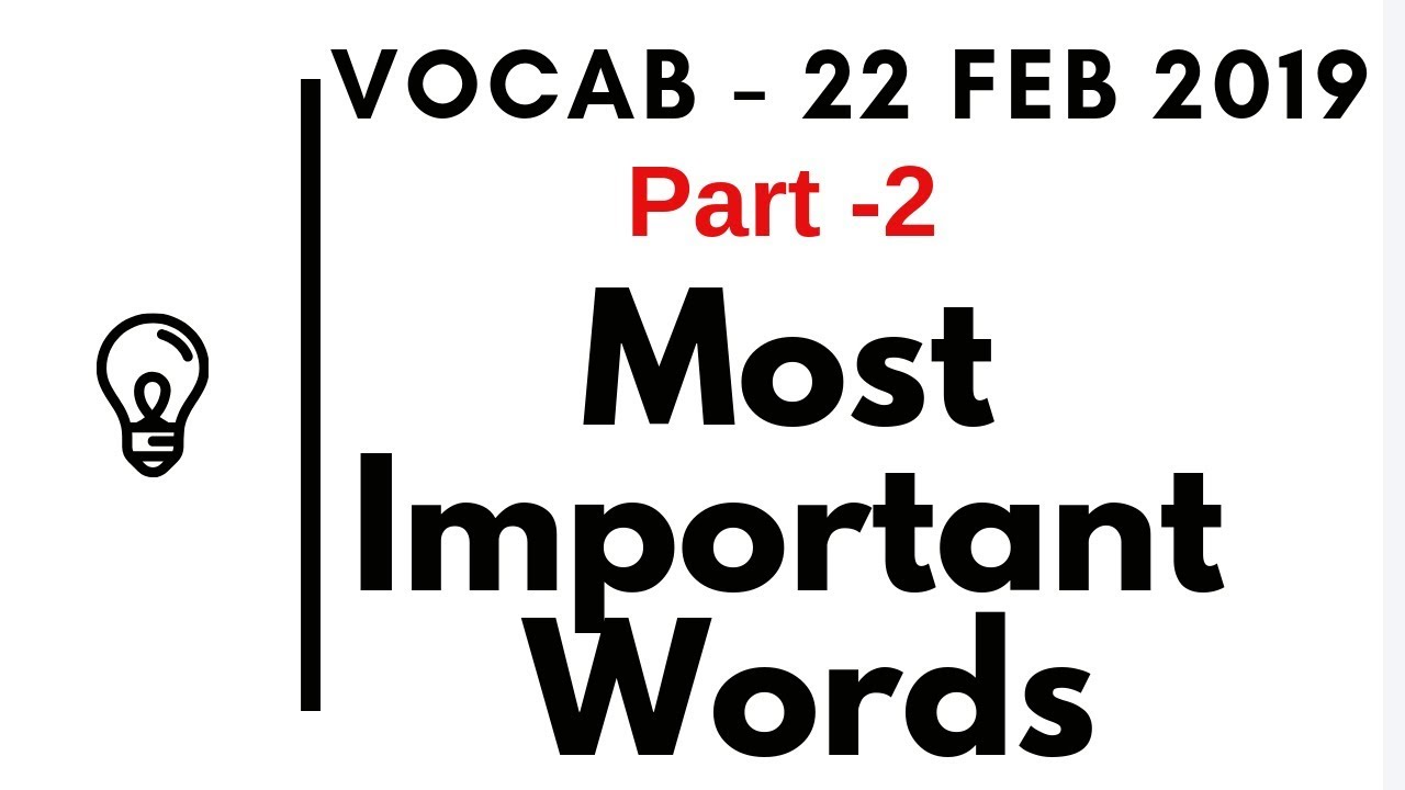 Most Important Words | Part 2 | Daily Vocab