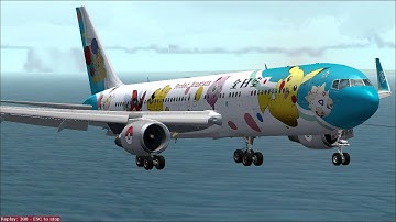 FS2004- Landing ROAH ANA "Pokemon Jet"