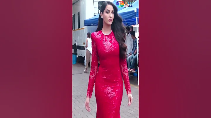 Nora Fatehi looks SEXY in red  outfit outside Jhalak Dikhhla Jaa 10 sets #shorts #norafatehi
