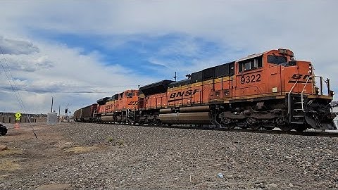 BNSF 9322 Leads Coal Train with Fex and KCSM as Rear DPU