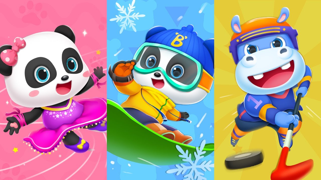 Baby Panda's Short Track Race | Winter Games | Sports Competition