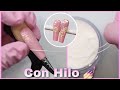 UÑAS ACRILICAS con HILO 💅🏼✨TEXTURIZADO