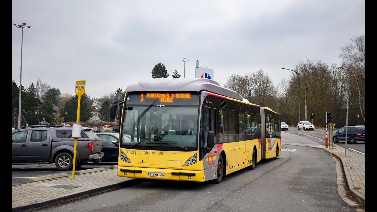 Charleroi 🇧🇪 | VanHool newAG300 TEC 7141 | DAF/VOITH Screaming ! (04/01/2019)