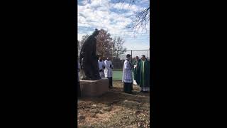 King St. Louis IX Statue Blessing