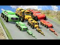 Big & Small BTR: Chick Hicks vs Miss Fritter vs Lightning Mcqueen vs DOWN OF DEATH in BeamNG.Drive