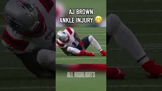AJ BROWN ANKLE INJURY 😬 #nfl#football#nflshorts#nflmemes#shorts#sports#nflfootball#hits#hit#patriots