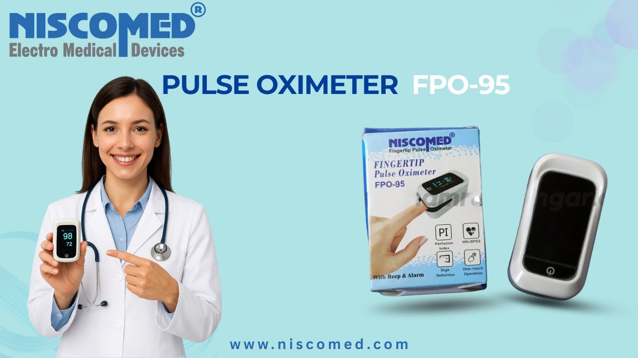 Niscomed FPO-95 Pulse Oximeter | Accurate SpO₂, Pulse & Respiratory Rate Monitor | English