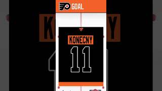 Travis Konecny PP goal, 16th of season, Larkin in box. Flyers tie it.