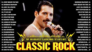 Classic Rock Songs 70s 80s 90s🔥Metallica, Queen,ACDC, U2,Bon Jovi,Aerosmith, Nirvana,Guns N'Roses