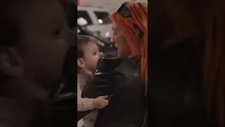 Becky lynch with baby roux  #wwerollins #viral #beckylynch