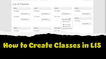 How to Create Classes in LIS