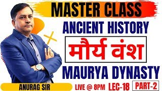 HISTORY || मौर्य वंश MAURYA DYNASTY (PART-2) || LEC- 18 || MASTER CLASS BY ANURAG SIR 