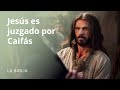 Jesús es juzgado por Caifás, Pedro niega conocerlo