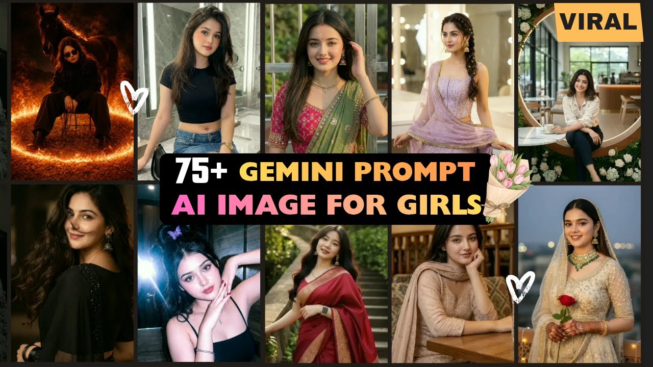 GEMINI PROMPT FOR GIRLS ✨🎀 | VIRAL 75+ INSTA IMAGE GENERATION GEMINI PROMPT 