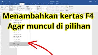 How To Add F4 Paper Size On Windows 10 So That It Appears In Word