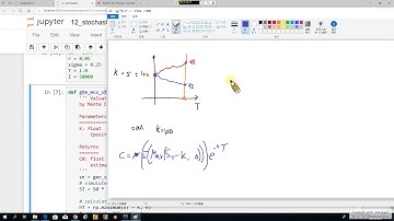 Python for Finance 41. Stochastics-7:  以蒙地卡羅模擬法評價歐式選擇權 (recorded on 20190723)
