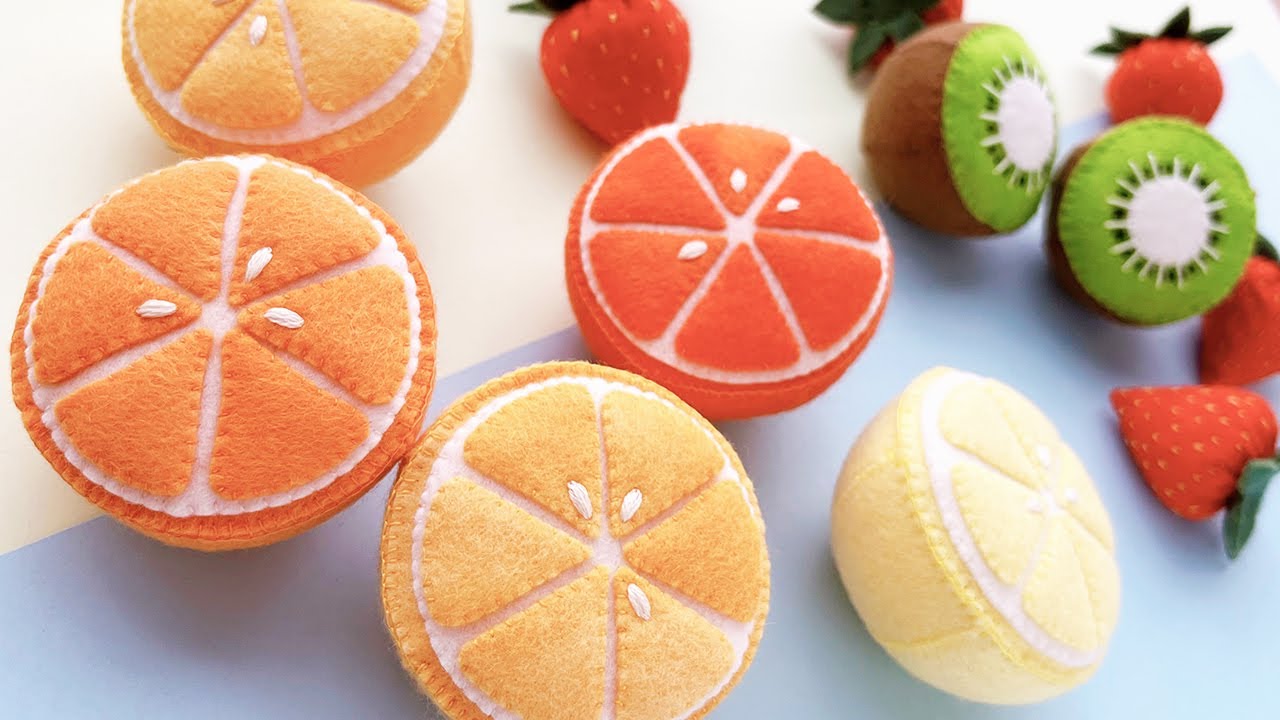 How to make felt orange - DIY Felt Orange Tutorial [ Fruit Craft