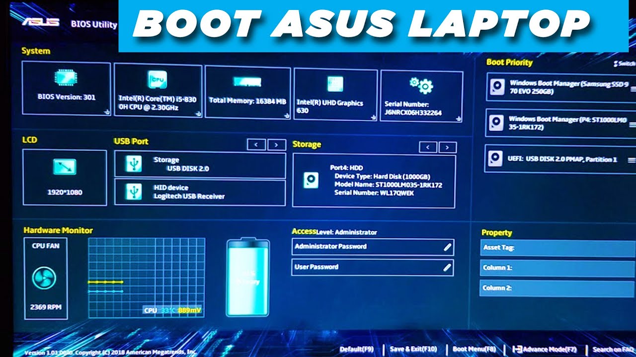 How Asus Laptop Boot Menu Bios Settings Secure Boot Boot From Dvd Room Youtube