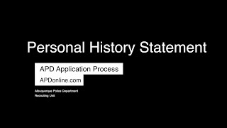 4# Personal History Statement and additional documents