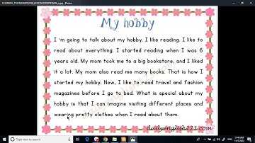 Bài nói mẫu My hobby