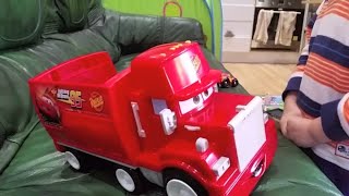 Toy Mack from movie Cars with an opening slide, Мак с горкой, Mcqueen