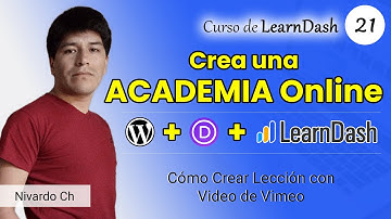 CURSO de LearnDash 2024: Cómo Crear Lección con Video de Vimeo 👉▶ Lección #21 - Crear Escuela Online