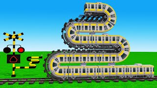 とんでもない動作をする踏切カンカンと電車 / Fumikiri 3D Railroad Crossing Animation #1
