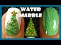 WATER MARBLE CHRISTMAS TREE NAIL ART DESIGN TUTORIAL | MELINEY HOW TO