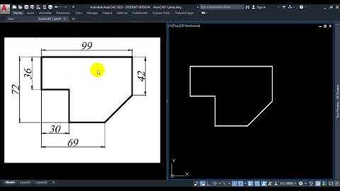 Vaduni | Học AutoCAD 1 phút - Bài tập lệnh Line 7 | #shorts