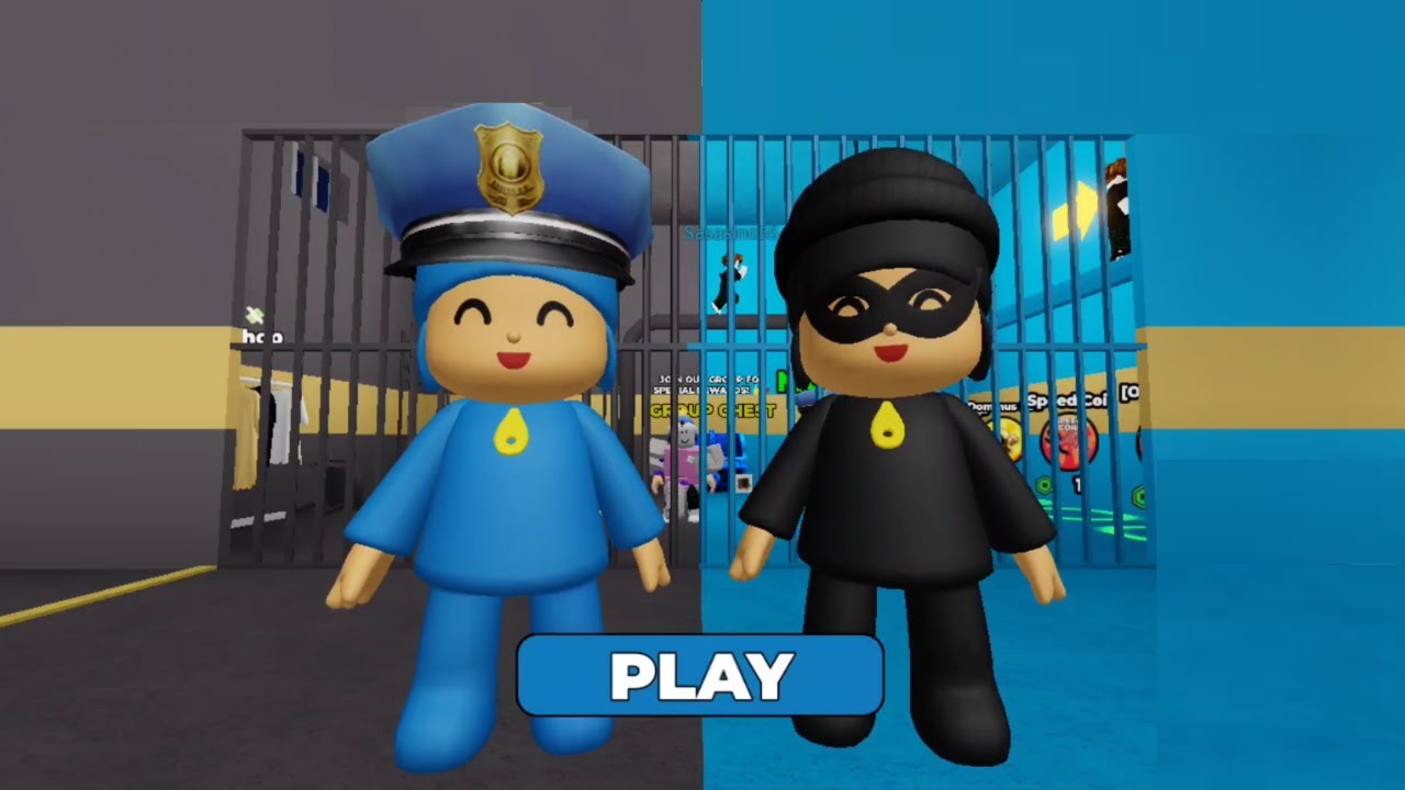 25 Levels of Chaos in POCOYO POLICE VS THIEF PRISON RUN! (Obby)