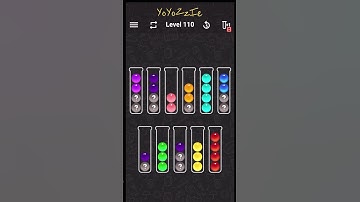 Ball Sort Color Water Puzzle Level 110 Walkthrough 🧪⚪️⚪️⚪️⁉️, #shorts