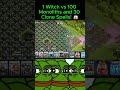 1 Witch vs 100 Monoliths and 30 Clone Spells! 😱#shots #coc #shortvideo #clashofclans #clashshorts