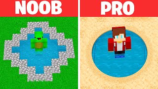 MIKEY vs JJ Family - Noob vs Pro: CIRCLE Build Challenge in Minecraft