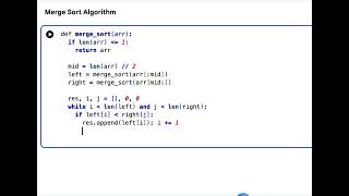 Python Code for Merge Sort Algorithm
