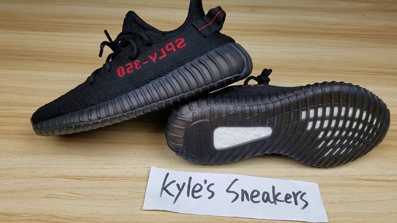 Cheap Yeezy Boost 350V2 Bred Real Boost Core Black Red