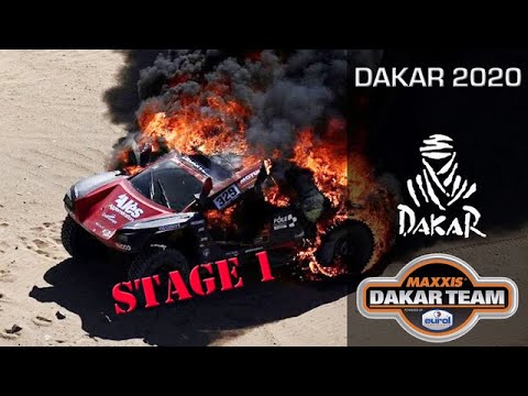 First stage, car on fire - Coronel twins in the Dakar 2020 rally with the Beast 3.0